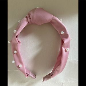 NWOT Pearl knot dusty pink headband